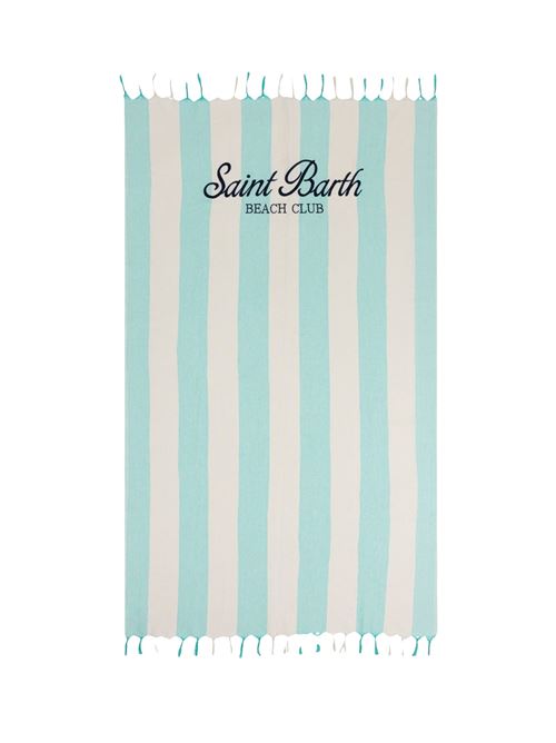 ultra light beach towel with fringe MC2 SAINT BARTH | FOUTAS LIGHT N-02026H56 EMB SB BEACH STRIPES POP